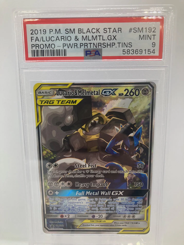 Lucario & Melmetal GX SM192 PSA 9 Mint Graded Pokemon Card