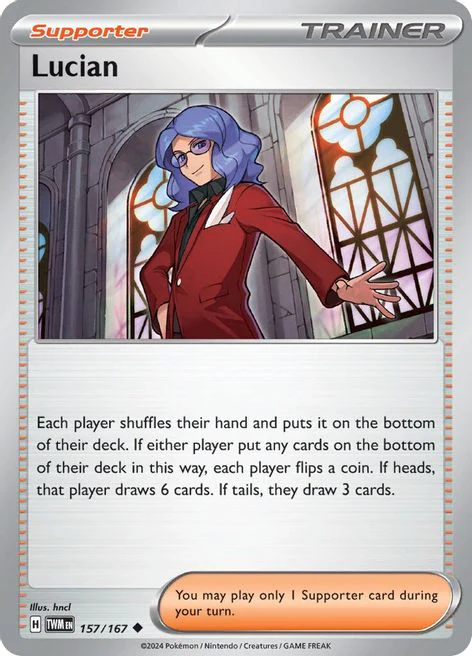 Lucian 157/167 Uncommon Reverse Holo Pokemon Card (SV Twilight Masquerade)