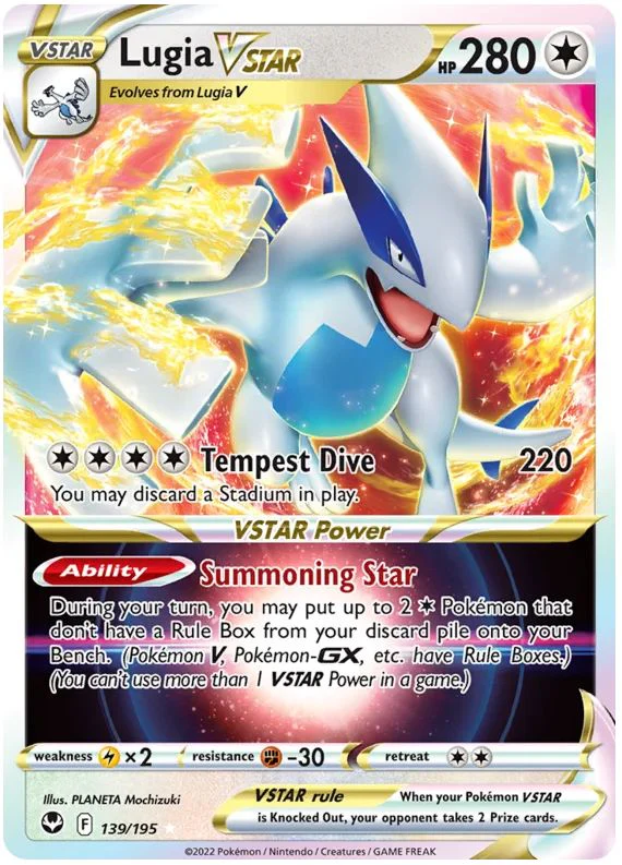 Lugia VSTAR 139/195 Rare VSTAR Pokemon Card (SWSH Silver Tempest)