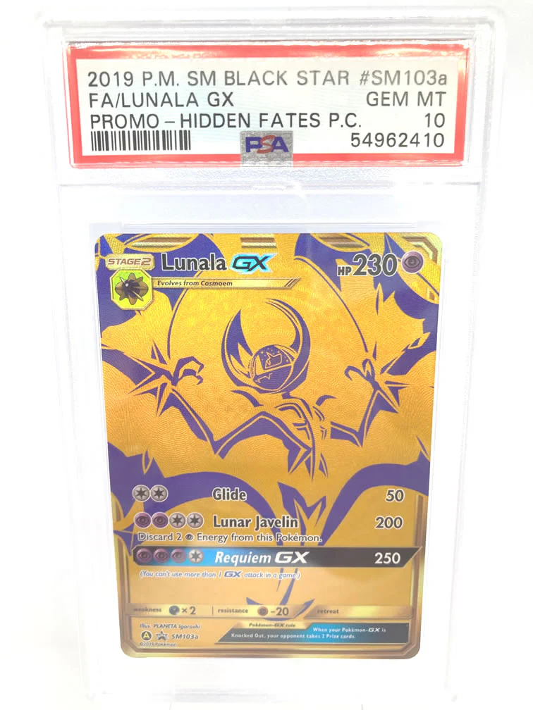 Lunala GX SM103A Gold Rare Graded Promo Card PSA 10 Gem Mint  (Hidden Fates Ultra Premium Collection)