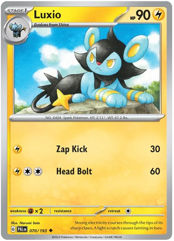 Luxio 070/193 Uncommon Reverse Holo Pokemon Card (SV2 Paldea Evolved)