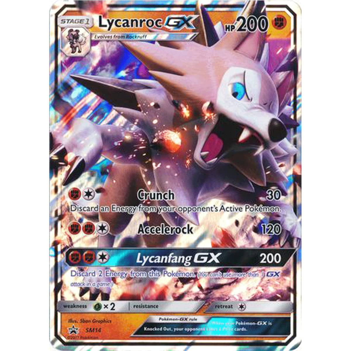 Lycanroc GX SM14 Pokemon Promo Card (Sun & Moon Promo Series)