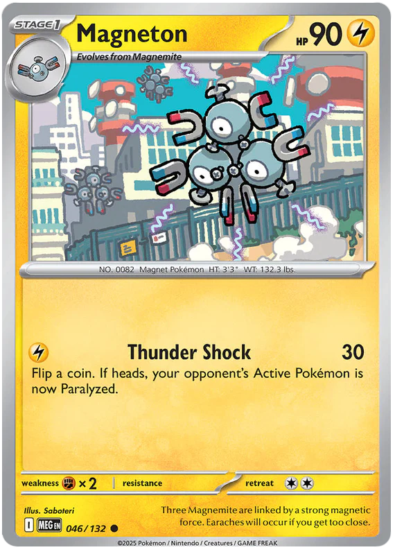 Magneton 046/132 Common Pokemon Card (Mega Evolution Base Set ME01)