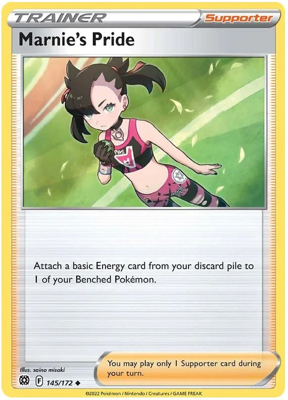Marnie's Pride 145/172 Uncommon Reverse Holo Pokemon Card (SWSH Brilliant Stars)