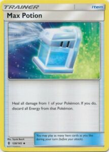 Max Potion 128/145 Uncommon Reverse Holo Pokemon Card (SM Guardians Rising)