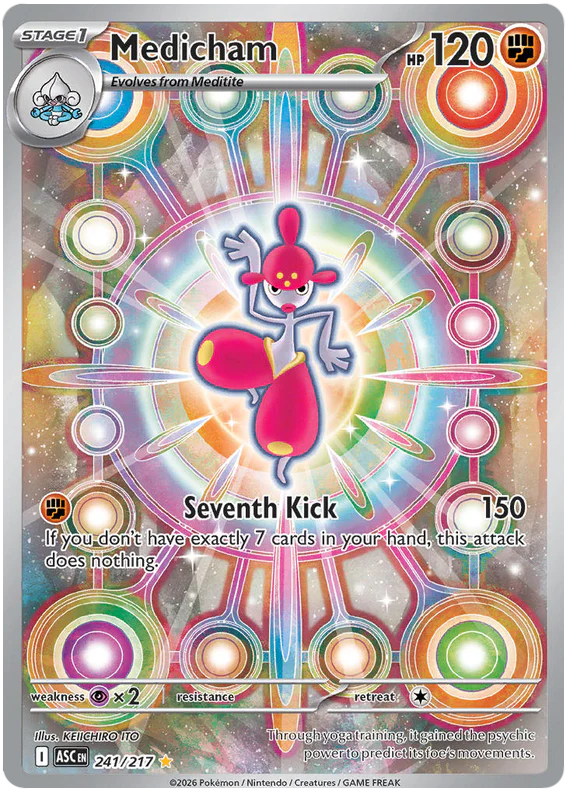 Medicham 241/217 Illustration Rare Pokemon Card (Mega Evolution Ascended Heroes)