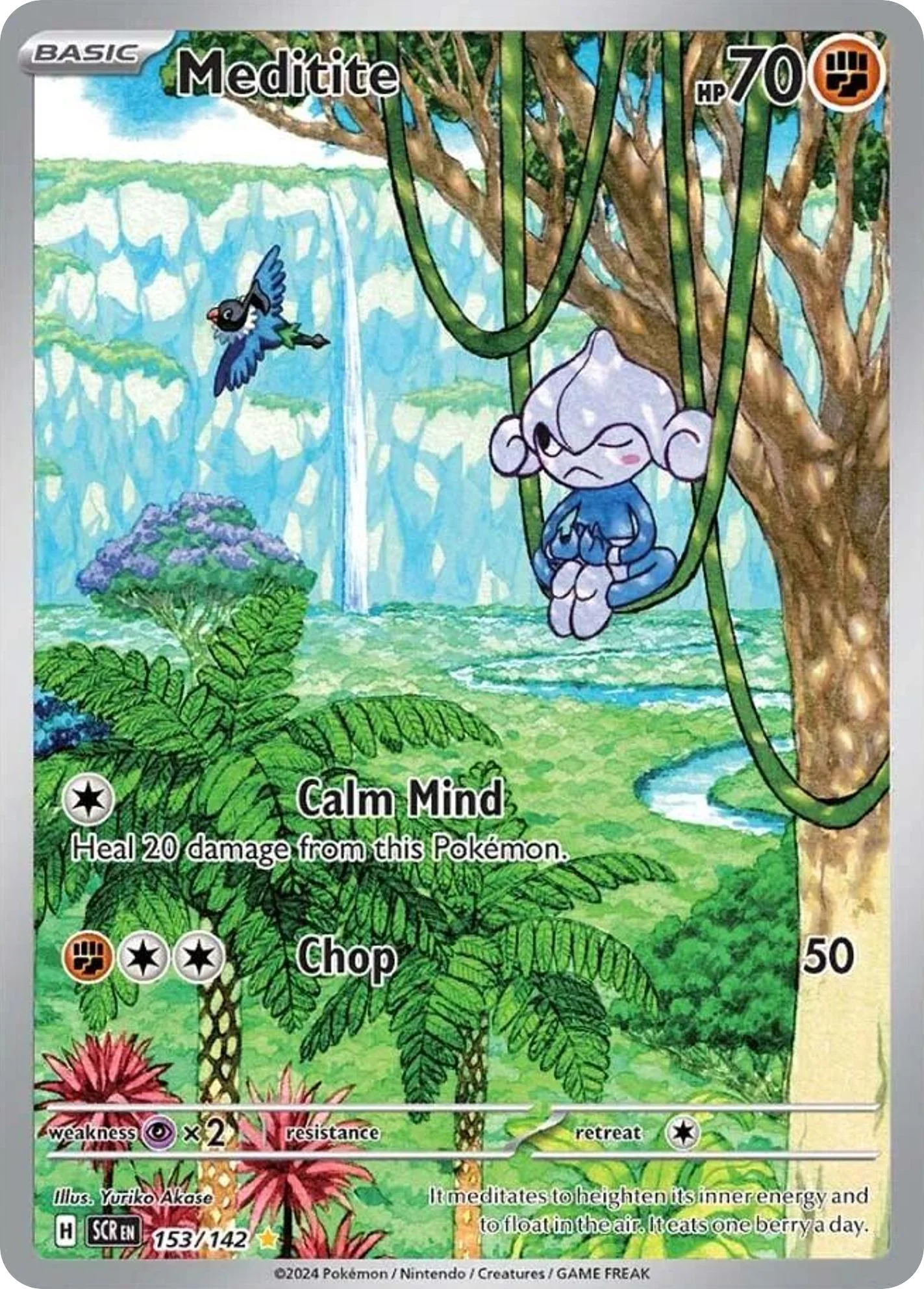 Meditite 153/142 Illustration Rare Pokemon Card (SV Stellar Crown)