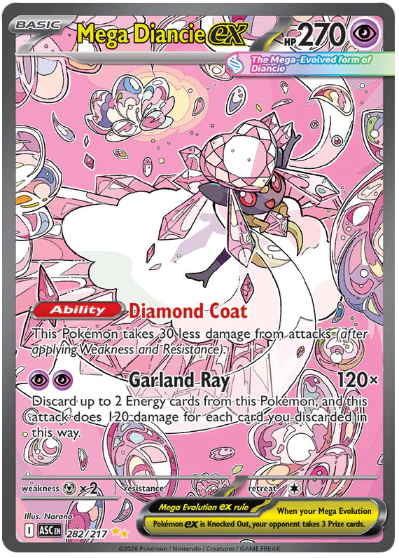 Mega Diancie ex 282/217 Special Illustration Rare Pokemon Card (Mega Evolution Ascended Heroes)