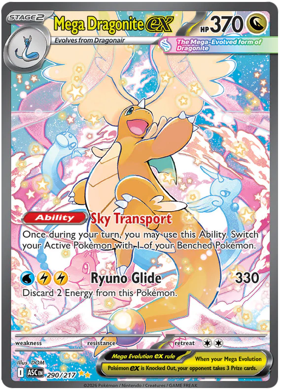 Mega Dragonite ex 290/217 Special Illustration Rare Pokemon Card (Mega Evolution Ascended Heroes)