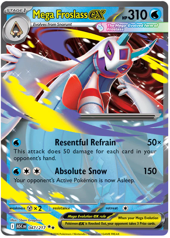Mega Froslass ex 047/217 Double Rare Pokemon Card (Mega Evolution Ascended Heroes)