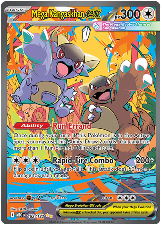 Mega Kangaskhan ex 182/132 Special Illustration Rare Pokemon Card (Mega Evolution Base Set ME01)