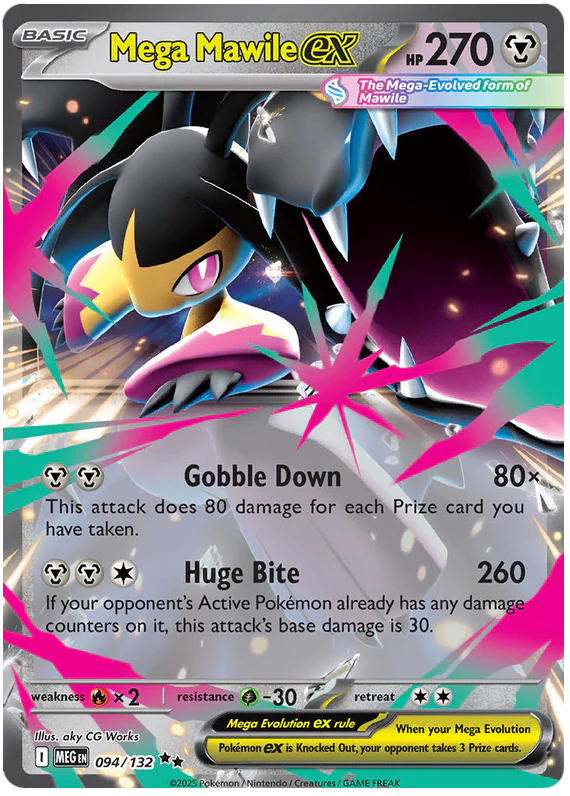 Mega Mawile ex 094/132 Double Rare Pokemon Card (Mega Evolution Base Set ME01)