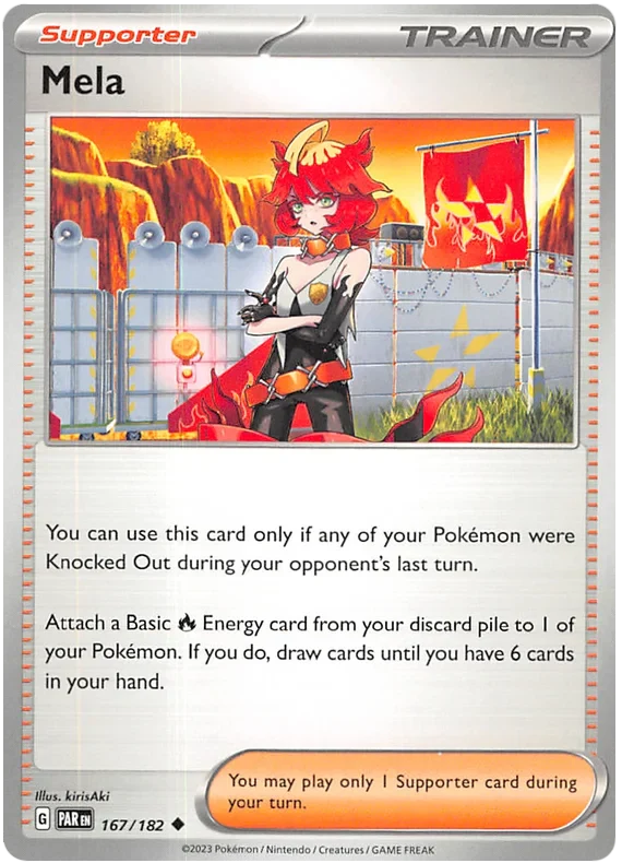 Mela 167/182 Uncommon Reverse Holo Pokemon Card (SV04 Paradox Rift)