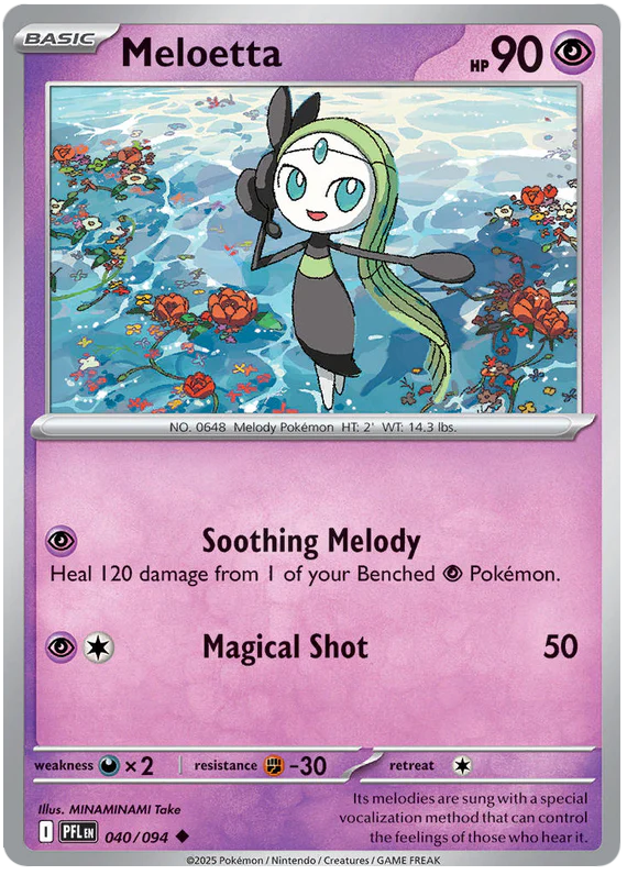 Meloetta 040/094 Uncommon Pokemon Card (Mega Evolution Phantasmal Flames)