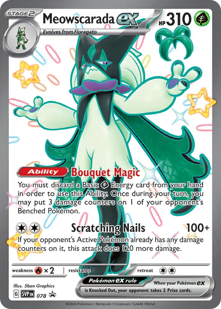 Meowscarada ex SVP078 Pokemon Promo Card (SV Promo Series)