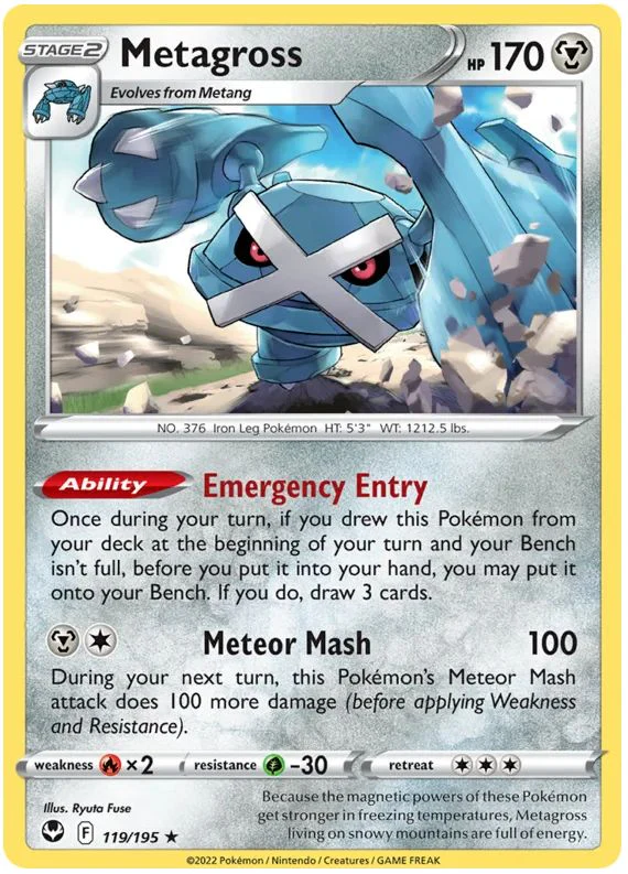 Metagross 119/195 Rare Holo Pokemon Card (SWSH Silver Tempest)