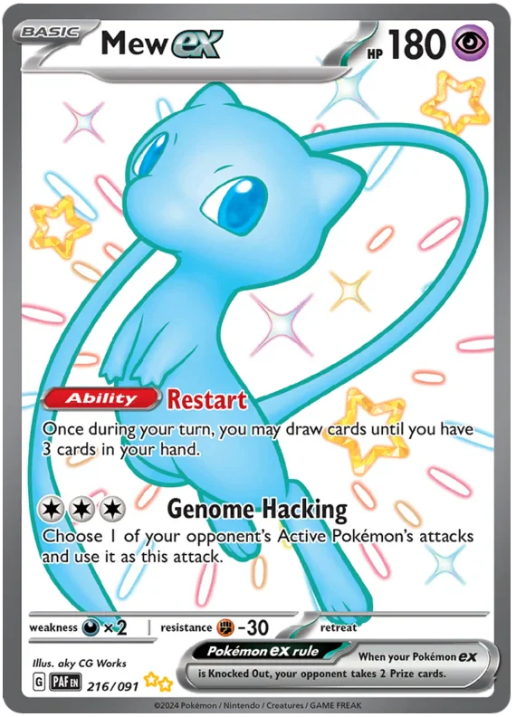 Mew ex 216/091 Shiny Ultra Rare Pokemon Card (SV 4.5 Paldean Fates)