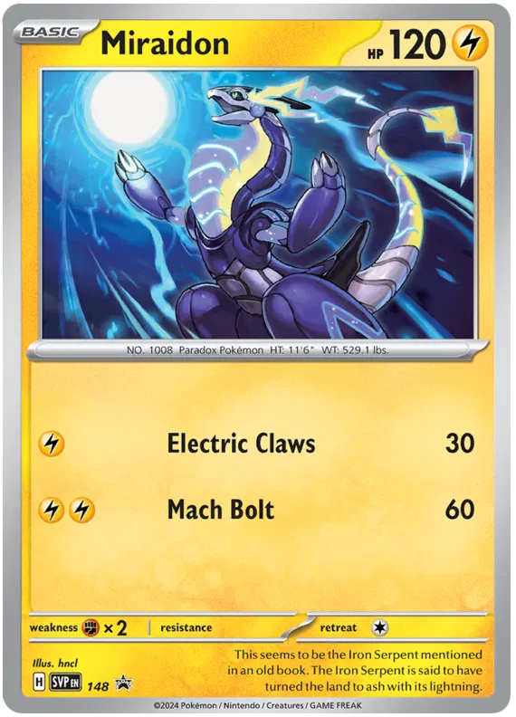 Miraidon SVP148 Pokemon Promo Card (SV Promo Series)