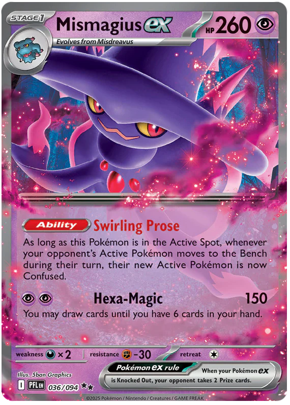 Mismagius ex 036/094 Double Rare Pokemon Card (Mega Evolution Phantasmal Flames)