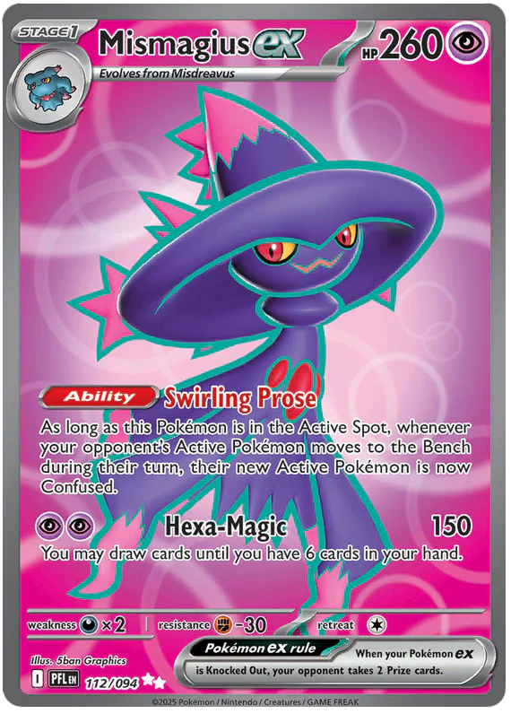 Mismagius ex 112/094 Ultra Rare Pokemon Card (Mega Evolution Phantasmal Flames)