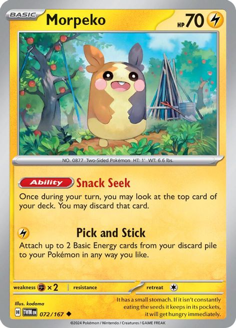Morpeko 072/167 Uncommon Pokemon Card (SV Twilight Masquerade)