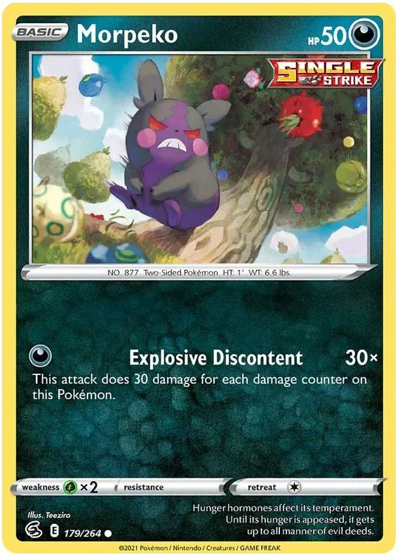 Morpeko 179/264 Common Reverse Holo Pokemon Card (SWSH Fusion Strike)