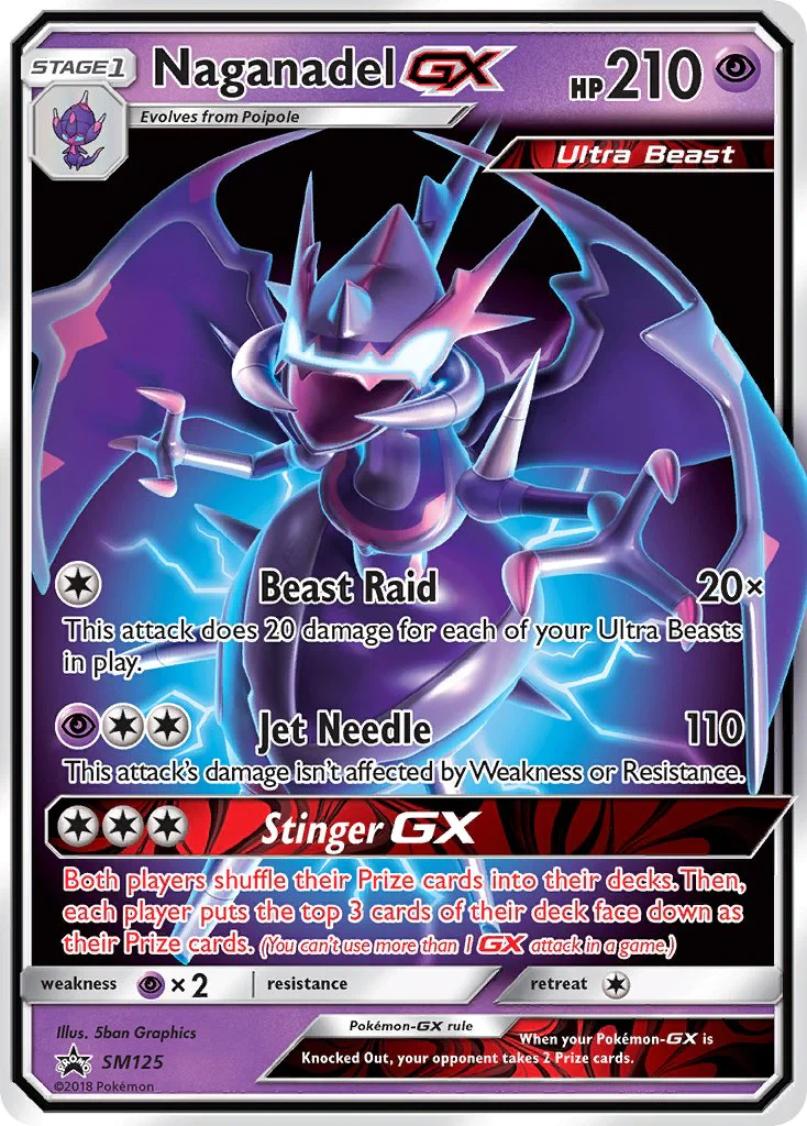 Naganadel GX SM125 Pokemon Promo Card (Sun & Moon Promo Series)