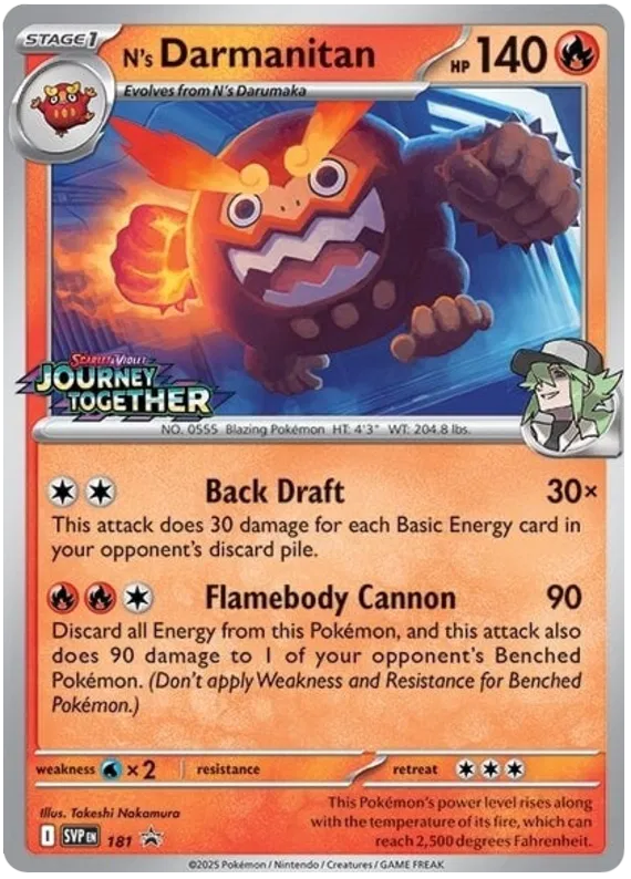 N's Darmanitan SVP181 Pokemon Promo Card (SV Promo Series)
