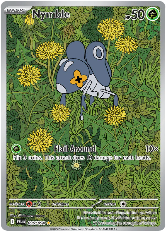 Nymble 096/094 Illustration Rare Pokemon Card (Mega Evolution Phantasmal Flames)