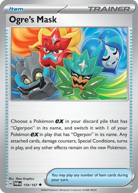Ogre's Mask 159/167 Uncommon Reverse Holo Pokemon Card (SV Twilight Masquerade)