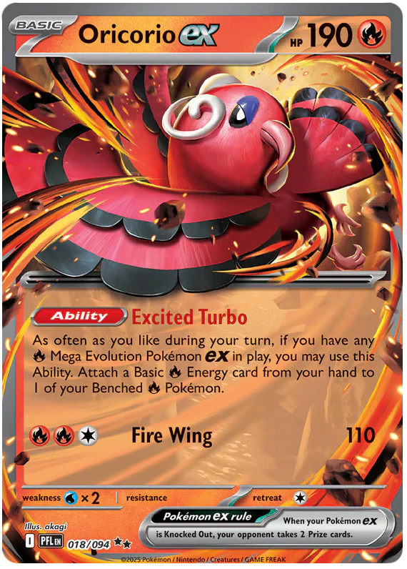 Oricorio ex 018/094 Double Rare Pokemon Card (Mega Evolution Phantasmal Flames)
