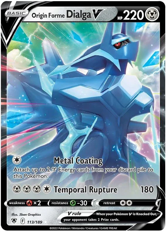 Origin Forme Dialga V 113/189 Ultra Rare Pokemon Card (SWSH Astral Radiance)
