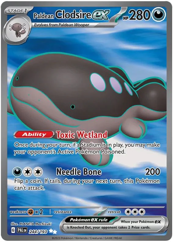 Paldean Clodsire ex 244/193 Ultra Rare Double Pokemon Card (SV2 Paldea Evolved)
