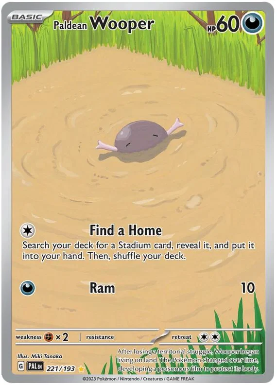 Paldean Wooper 221/193 Illustration Rare Pokemon Card (SV2 Paldea Evolved)