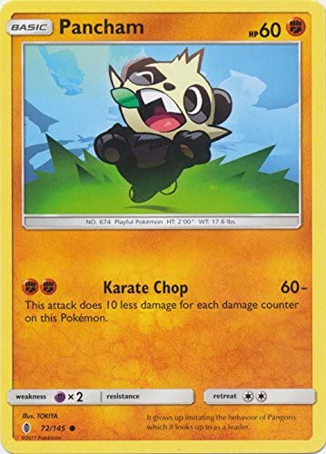 Pancham 72/145 Common Pokemon Card (SM Guardians Rising)