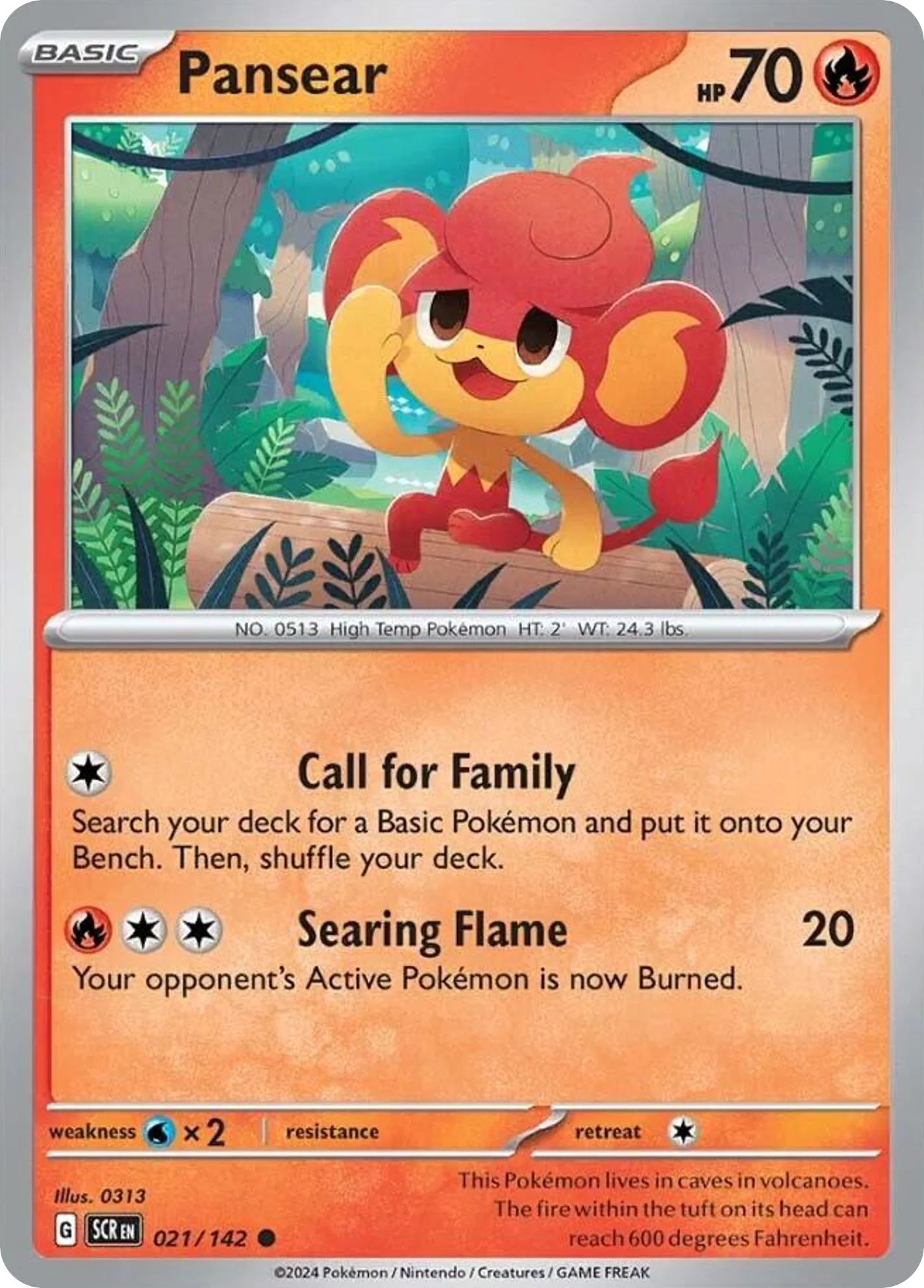 Pansear 021/142 Common Pokemon Card (SV Stellar Crown)