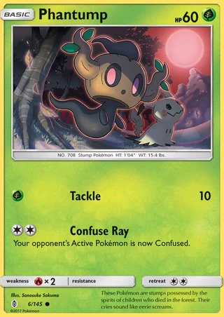 Phantump 6/145 Common Pokemon Card (SM Guardians Rising)