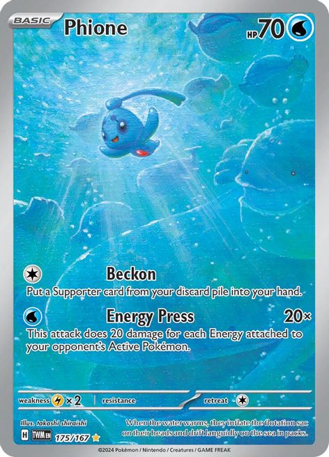 Phione 175/167 Illustration Rare Pokemon Card (SV Twilight Masquerade)