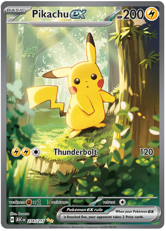 Pikachu ex 276/217 Special Illustration Rare Pokemon Card (Mega Evolution Ascended Heroes)