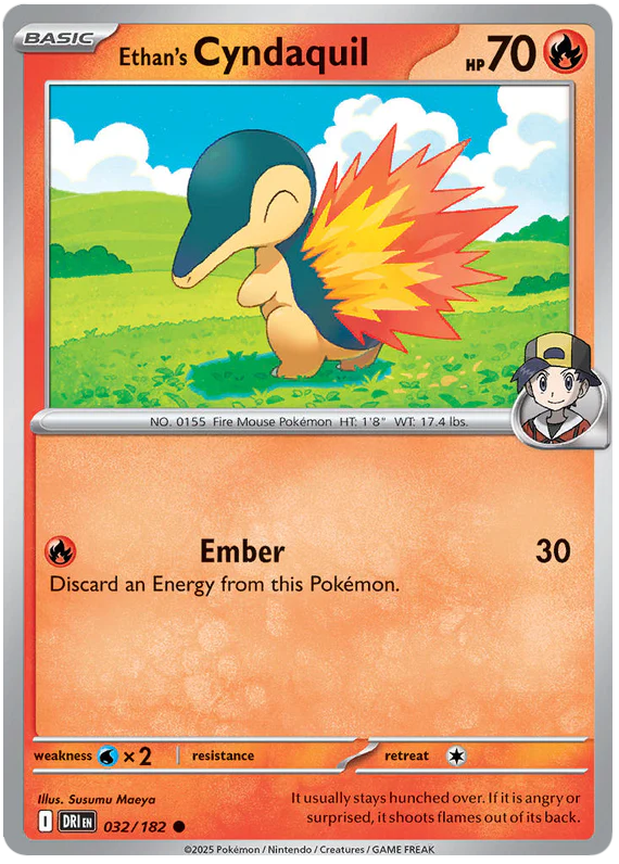 Ethan's Cyndaquil 032/182 Common Pokemon Card (Scarlet & Violet Destined Rivals)