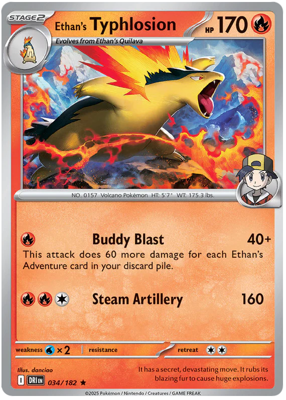 Ethan's Typhlosion 034/182 Rare Pokemon Card (Scarlet & Violet Destined Rivals)