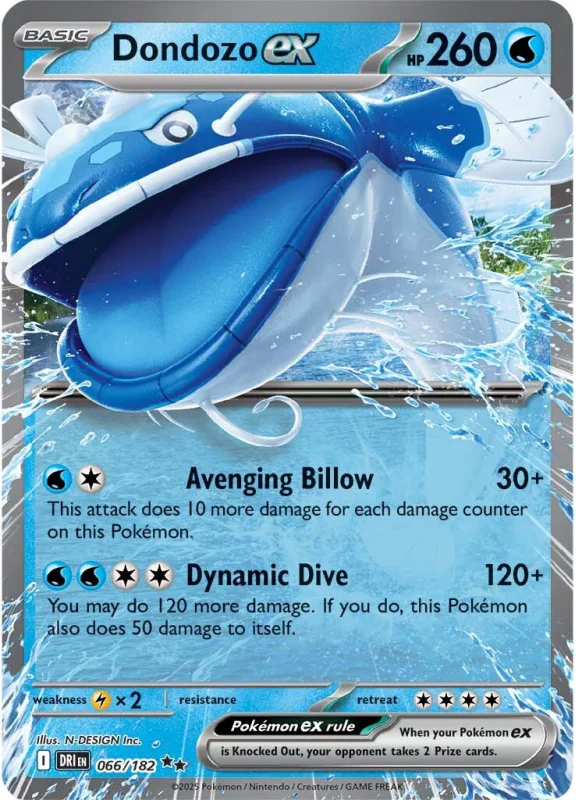 Dondozo ex 066/182 Double Rare Pokemon Card (Scarlet & Violet Destined Rivals)