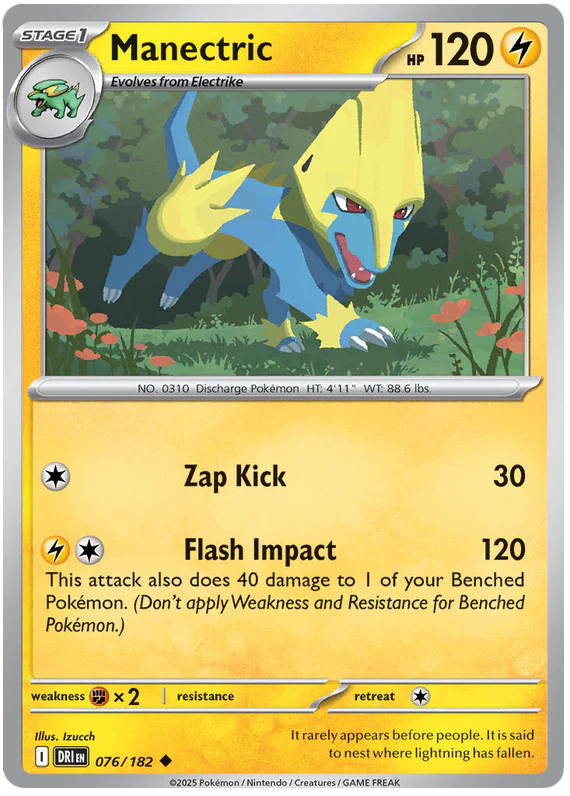 Manectric 076/182 Uncommon Pokemon Card (Scarlet & Violet Destined Rivals)