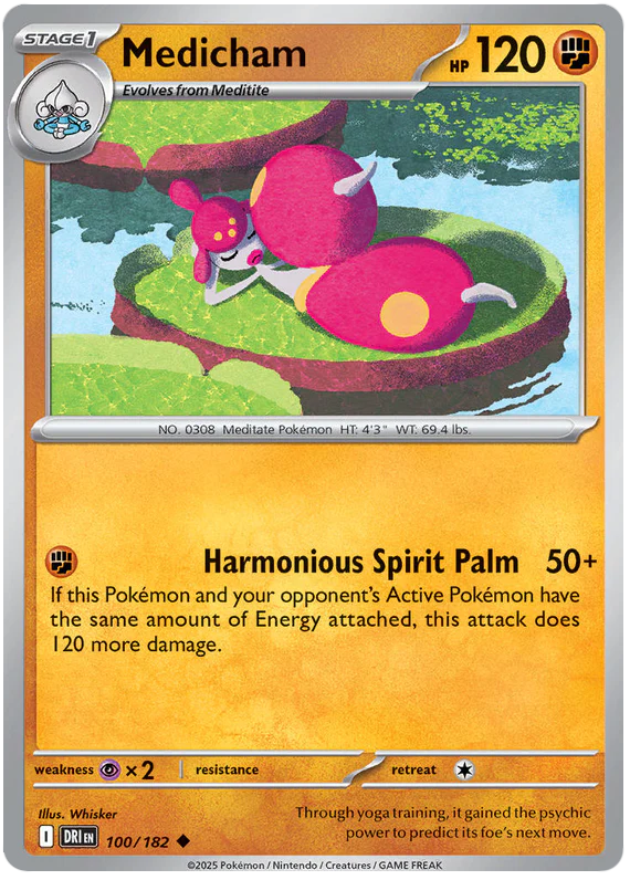 Medicham 100/182 Uncommon Pokemon Card (Scarlet & Violet Destined Rivals)