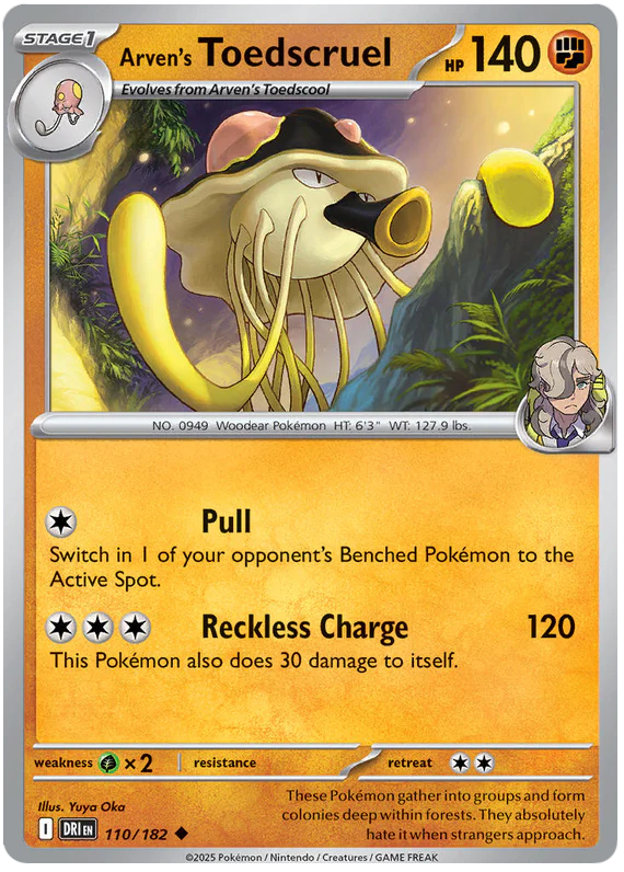 Arven's Toedscruel 110/182 Uncommon Pokemon Card (Scarlet & Violet Destined Rivals)