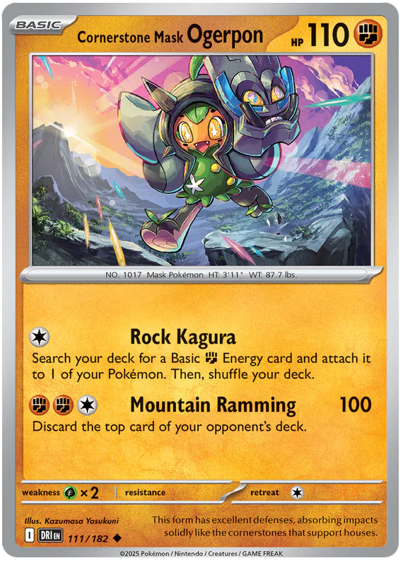 Cornerstone Mask Ogerpon 111/182 Uncommon Pokemon Card (Scarlet & Violet Destined Rivals)