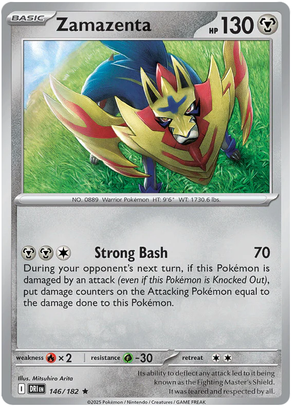 Zamazenta 146/182 Rare Pokemon Card (Scarlet & Violet Destined Rivals)