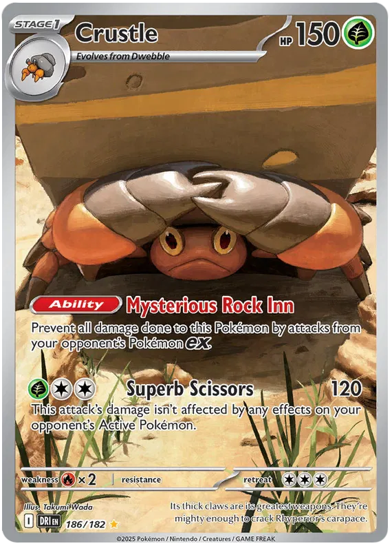 Crustle 186/182 Illustration Rare Pokemon Card (Scarlet & Violet Destined Rivals)