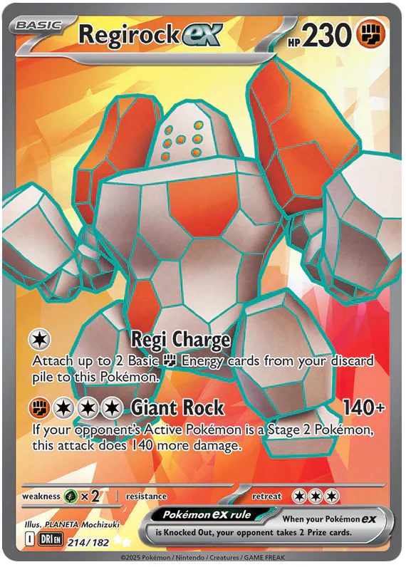 Regirock ex 214/182 Ultra Rare Pokemon Card (Scarlet & Violet Destined Rivals)