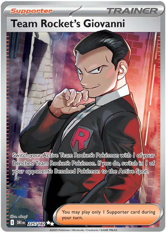 Team Rocket's Giovanni 225/182 Ultra Rare Pokemon Card (Scarlet & Violet Destined Rivals)